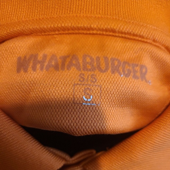 Whataburger Uniform Employee Embroidered Orange Polo Short Sleeve Small Shirt - Picture 9 of 9
